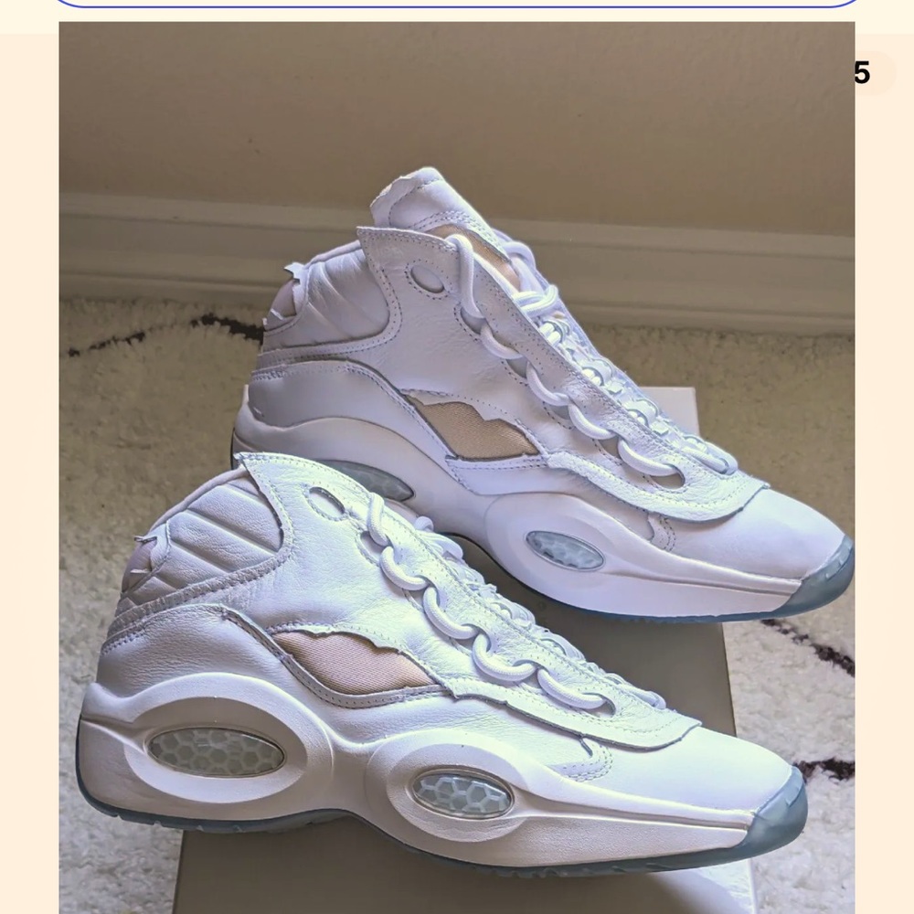 Reebok Question Mid x Maison Margiela of White Mid memory size men’s 10 New!